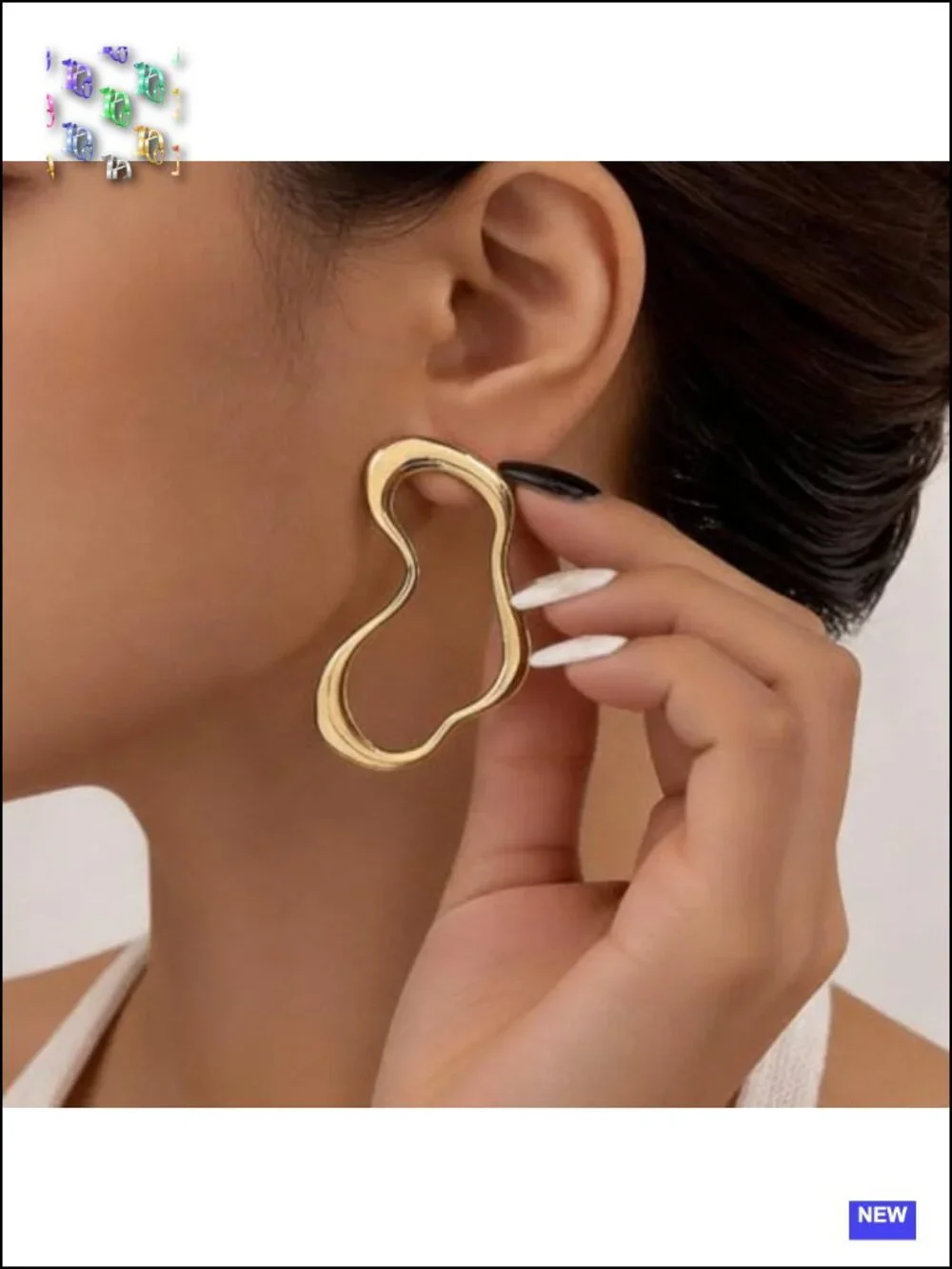Chunky Gold Geometric Hoop Earrings Statement Jewelry For Women